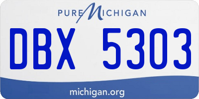 MI license plate DBX5303