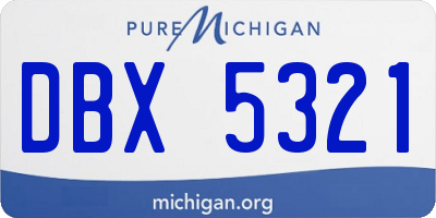 MI license plate DBX5321