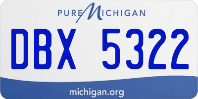 MI license plate DBX5322