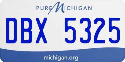 MI license plate DBX5325