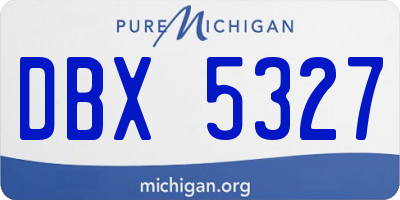 MI license plate DBX5327