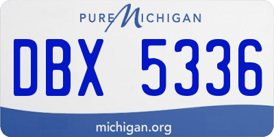 MI license plate DBX5336