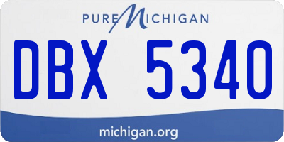 MI license plate DBX5340