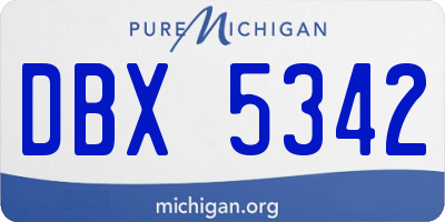 MI license plate DBX5342