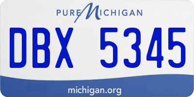 MI license plate DBX5345