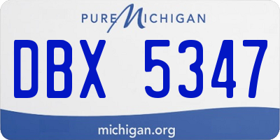 MI license plate DBX5347