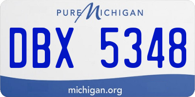 MI license plate DBX5348