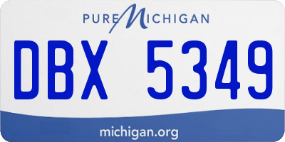 MI license plate DBX5349