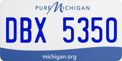 MI license plate DBX5350