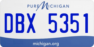 MI license plate DBX5351