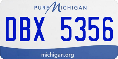 MI license plate DBX5356