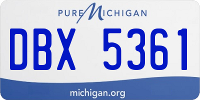 MI license plate DBX5361