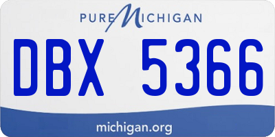 MI license plate DBX5366