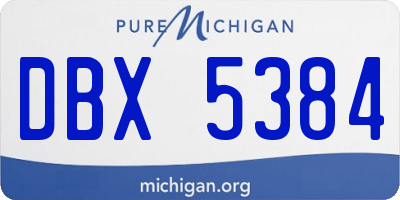 MI license plate DBX5384