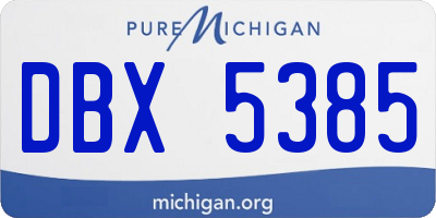 MI license plate DBX5385