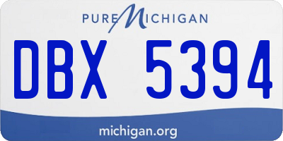 MI license plate DBX5394