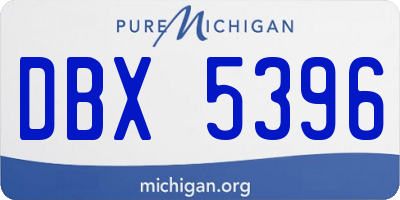 MI license plate DBX5396