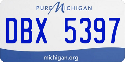 MI license plate DBX5397
