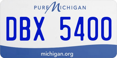MI license plate DBX5400