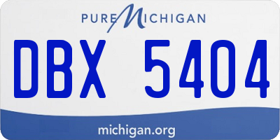 MI license plate DBX5404