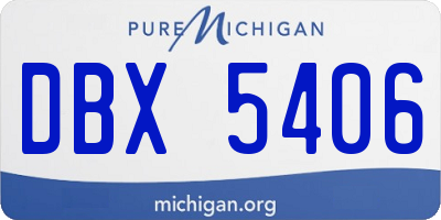 MI license plate DBX5406