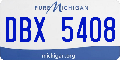 MI license plate DBX5408