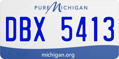 MI license plate DBX5413
