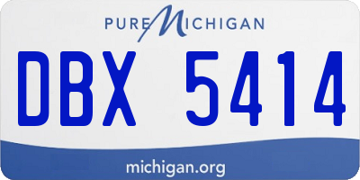 MI license plate DBX5414