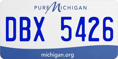 MI license plate DBX5426
