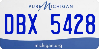 MI license plate DBX5428