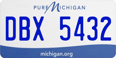 MI license plate DBX5432