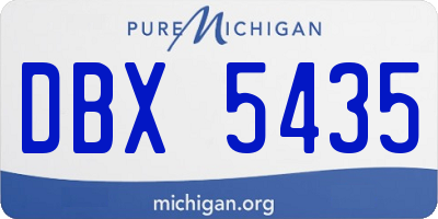 MI license plate DBX5435