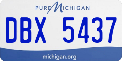 MI license plate DBX5437