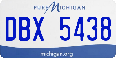 MI license plate DBX5438