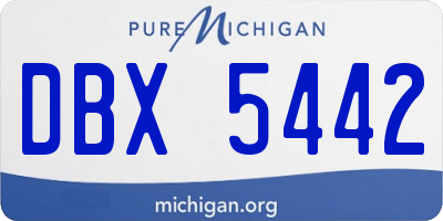 MI license plate DBX5442