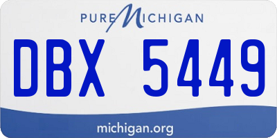 MI license plate DBX5449