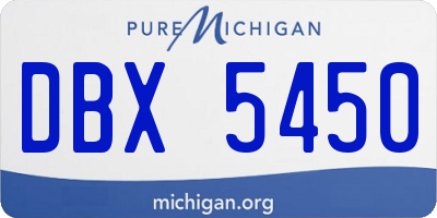 MI license plate DBX5450