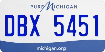MI license plate DBX5451