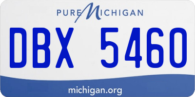 MI license plate DBX5460