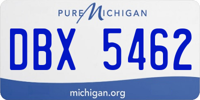 MI license plate DBX5462