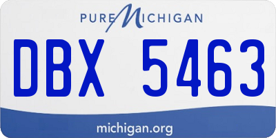 MI license plate DBX5463