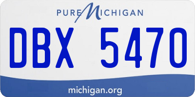 MI license plate DBX5470