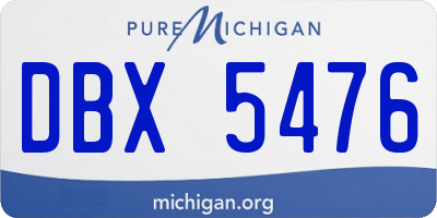 MI license plate DBX5476