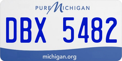 MI license plate DBX5482
