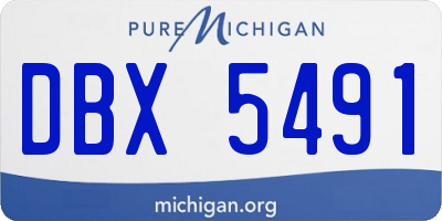 MI license plate DBX5491
