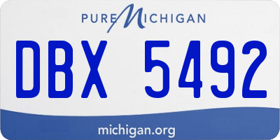 MI license plate DBX5492