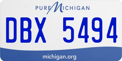 MI license plate DBX5494