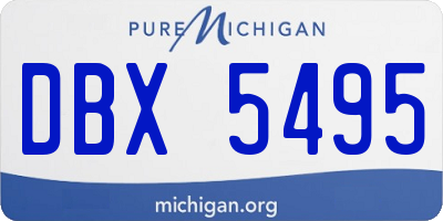 MI license plate DBX5495