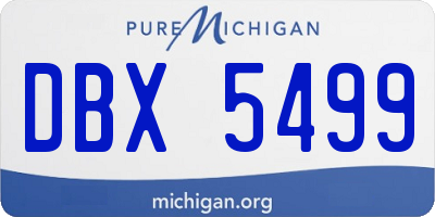 MI license plate DBX5499