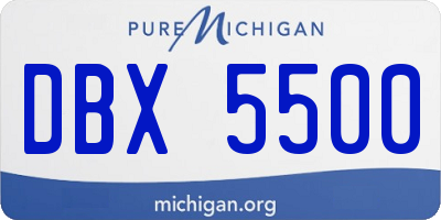 MI license plate DBX5500